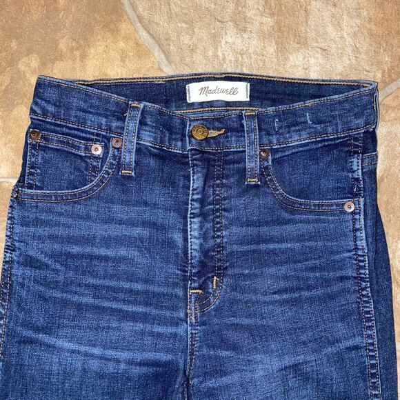 Madewell 10" High-Rise Skinny Haynes Dark Vintage Wash Denim Jeans, Size 25 - Picture 7 of 13